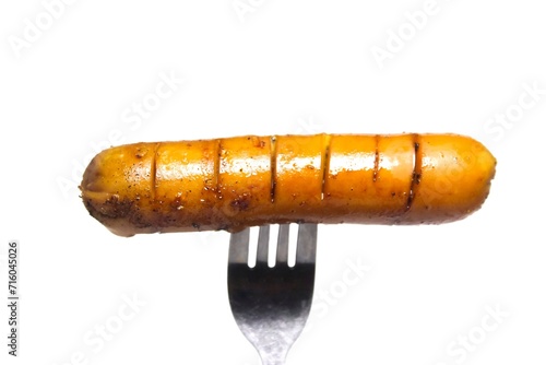 sausage on a fork