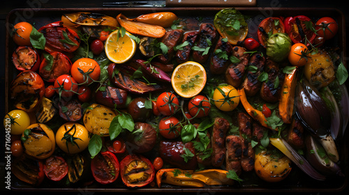BBQ Grilled Vegetables on w...
