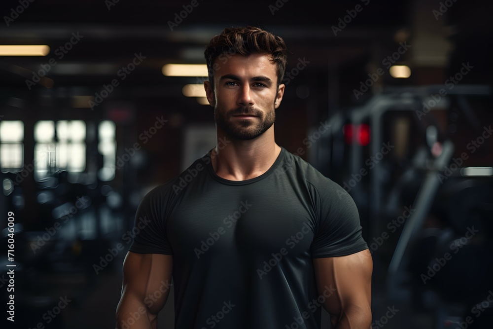 Portrait of a muscular personal trainer at a gym Portrait of a muscular personal trainer at a gym
