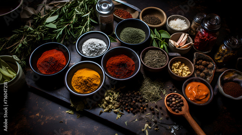 Colored spice background. S...