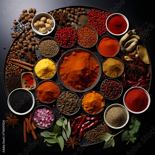 Colored spice background. S...