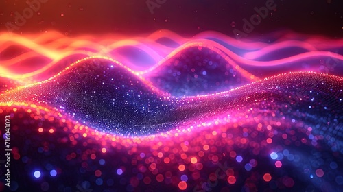 Neon Wave Elegance Vector Patterns Meet Urban Lights in Cinema4D Render  Color Splashes. Generative AI