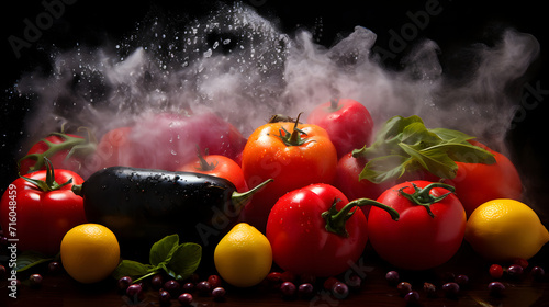 Panoramic wide organic food...