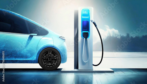 Electric car with electric charging station