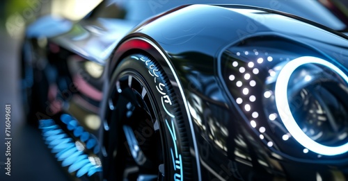 Zooming in on the headlight halo rings reveals intricate and detailed patterns adding a unique and eyecatching element to the vehicles design