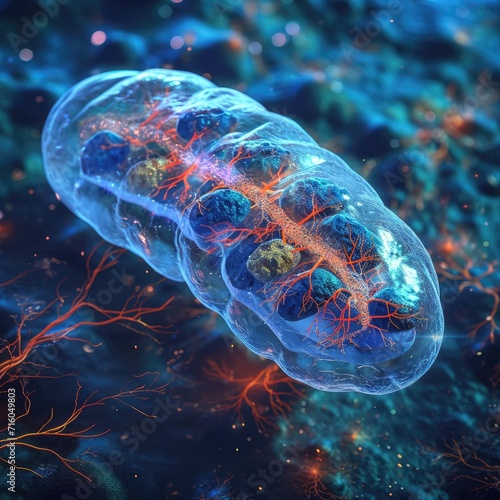 Cellular wonder : mitochondria, the dynamic organelles shaping energy production and vital cell functions within the microscopic landscape of life. photo