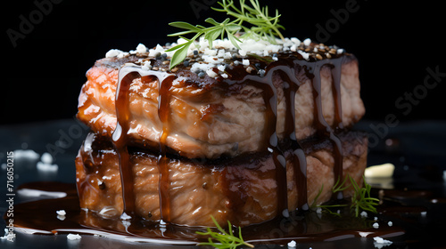 Grilled meat on grill depot...
