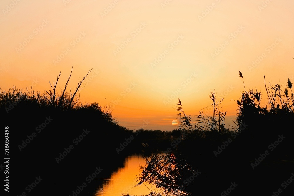 Sunset on the river Sunset on the river