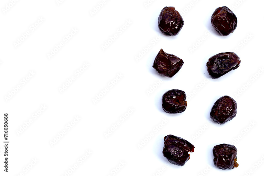Sweet chinese jujube dessert on white background. Sweet chinese jujube dessert on white background.