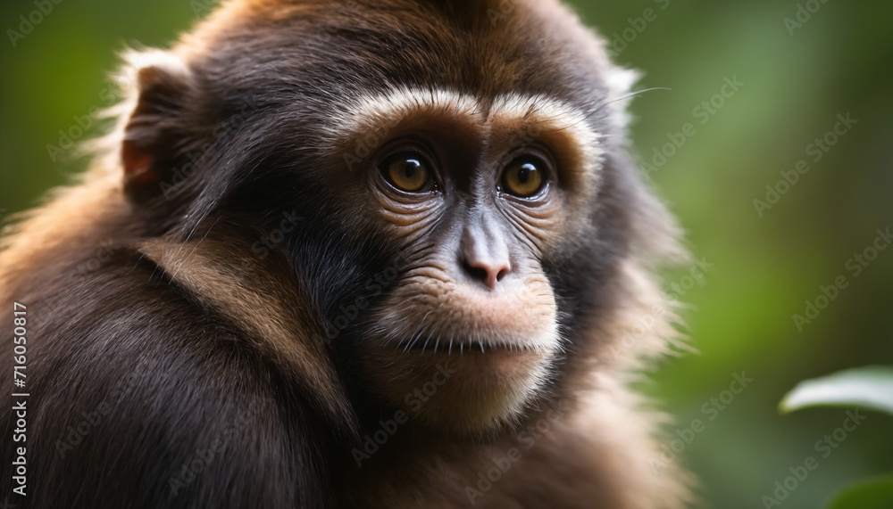 Cute Monkey Portrait in Jungle