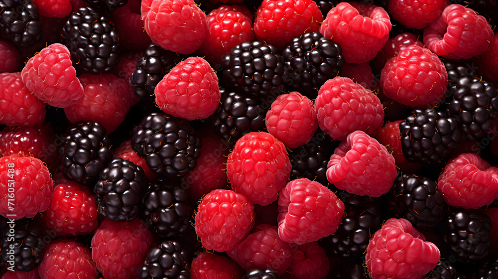 Background of fresh fruits and berries. Ripe blackberries, raspberries. Mix berries and fruits. Top view. Background berries and fruits. Black-blue and red. Background of fresh fruits and berries. Ripe blackberries, raspberries. Mix berries and fruits. Top view. Background berries and fruits. Black-blue and red.
