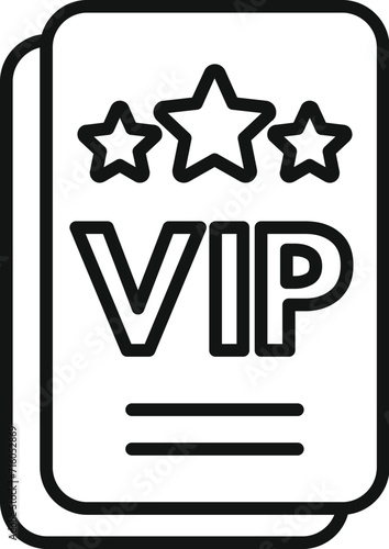 Vip class ticket icon outline vector. Seat air chair. Inside trip relax