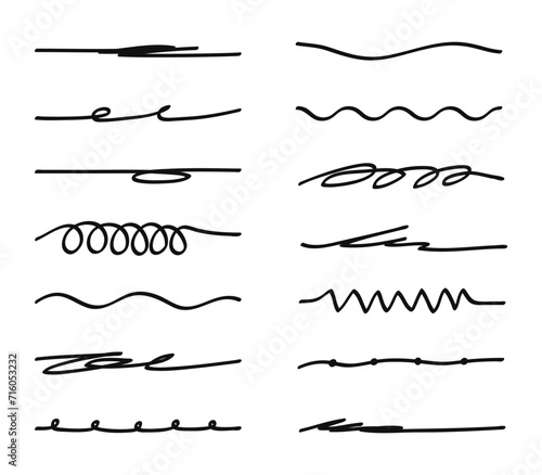 Vector of hand drawn underline collections. Vector collection.