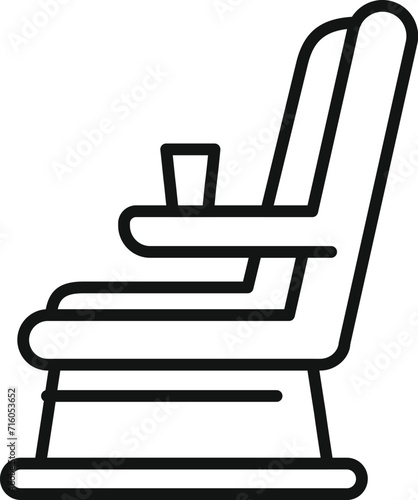 Vip airplane seat icon outline vector. Indoor cabin. Seat air traveler photo