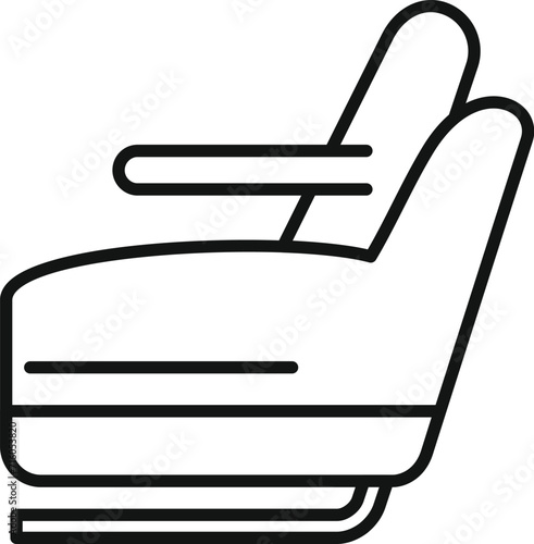 Private airplane seat icon outline vector. Inside aero. Premium board