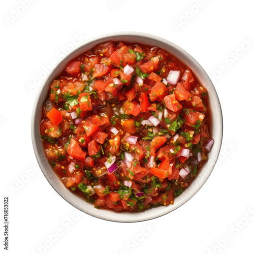 A Bowl of Salsa Isolated on a Transparent Background 
