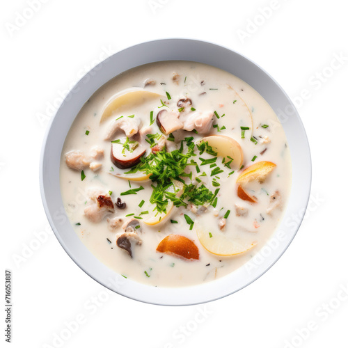 A Bowl of Clam Chowder Isolated on a Transparent Background  © JJAVA