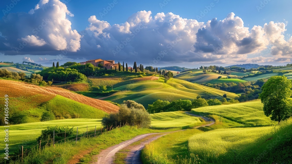 Countryside landscape. Beautiful typical countryside summer landscape.