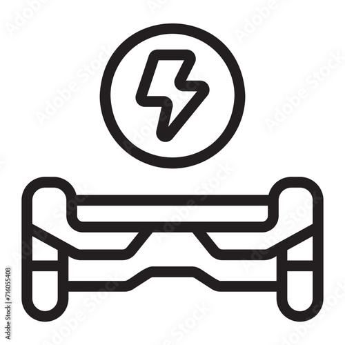 hoverboard line icon