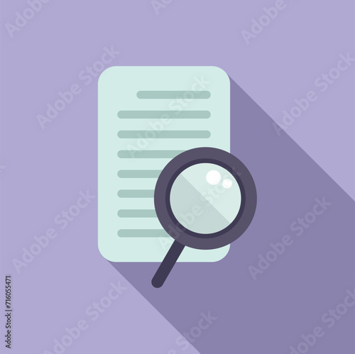 Search paper document icon flat vector. Online market. Website data
