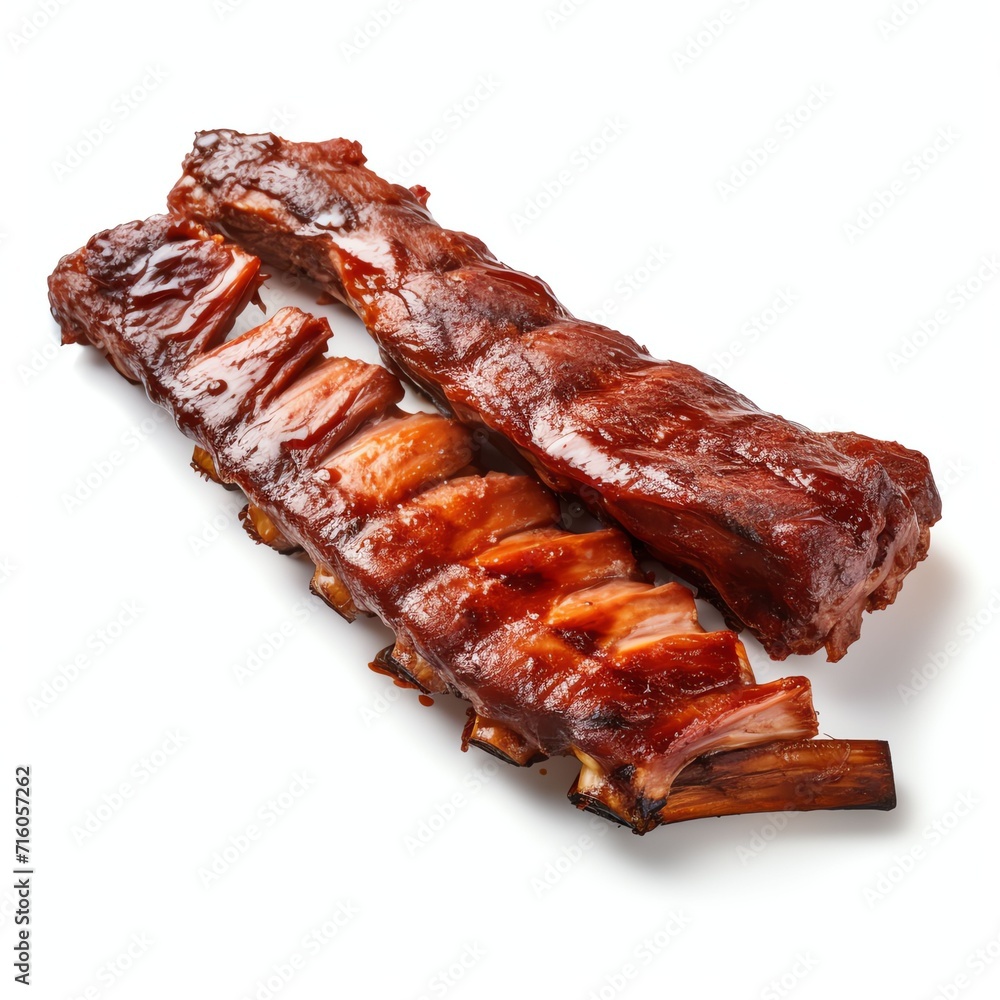 a spare ribs, studio light , isolated on white background