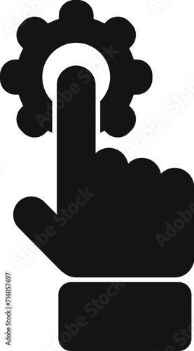 Touch gear button icon simple vector. Audience seo. Online boost