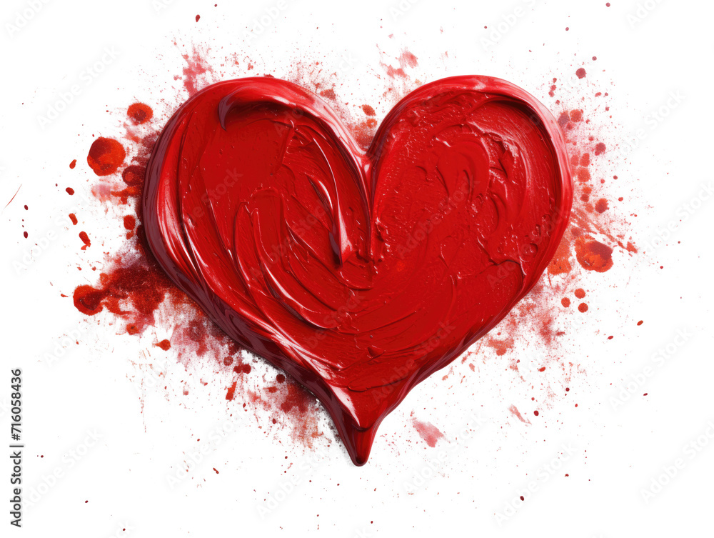 heart made of red paint