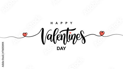 happy valentines day banner in cursive letters concept isolated