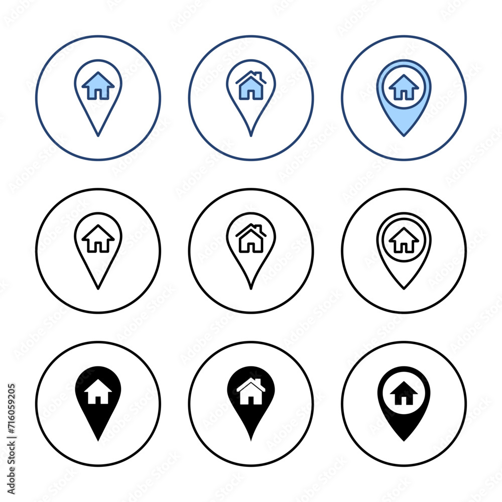 Address icon vector. home location sign and symbol. pinpoint Address icon vector. home location sign and symbol. pinpoint