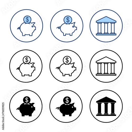 Bank icon vector. Bank sign and symbol, museum, university