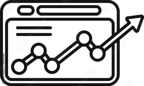 Seo chart website icon outline vector. Computer market. Data rank