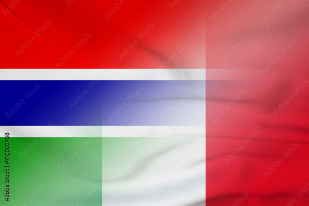 Gambia and Italy state flag international contract ITA GMB