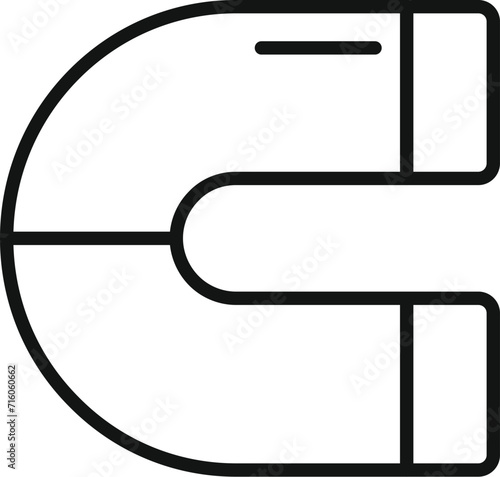 Seo data magnet icon outline vector. Computer market. Universal digital data