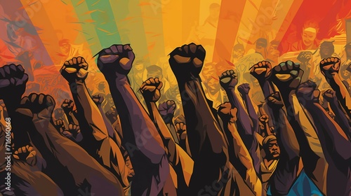 Nelson Mandela International Day A cartoon of fists Ai Generative © Lucky