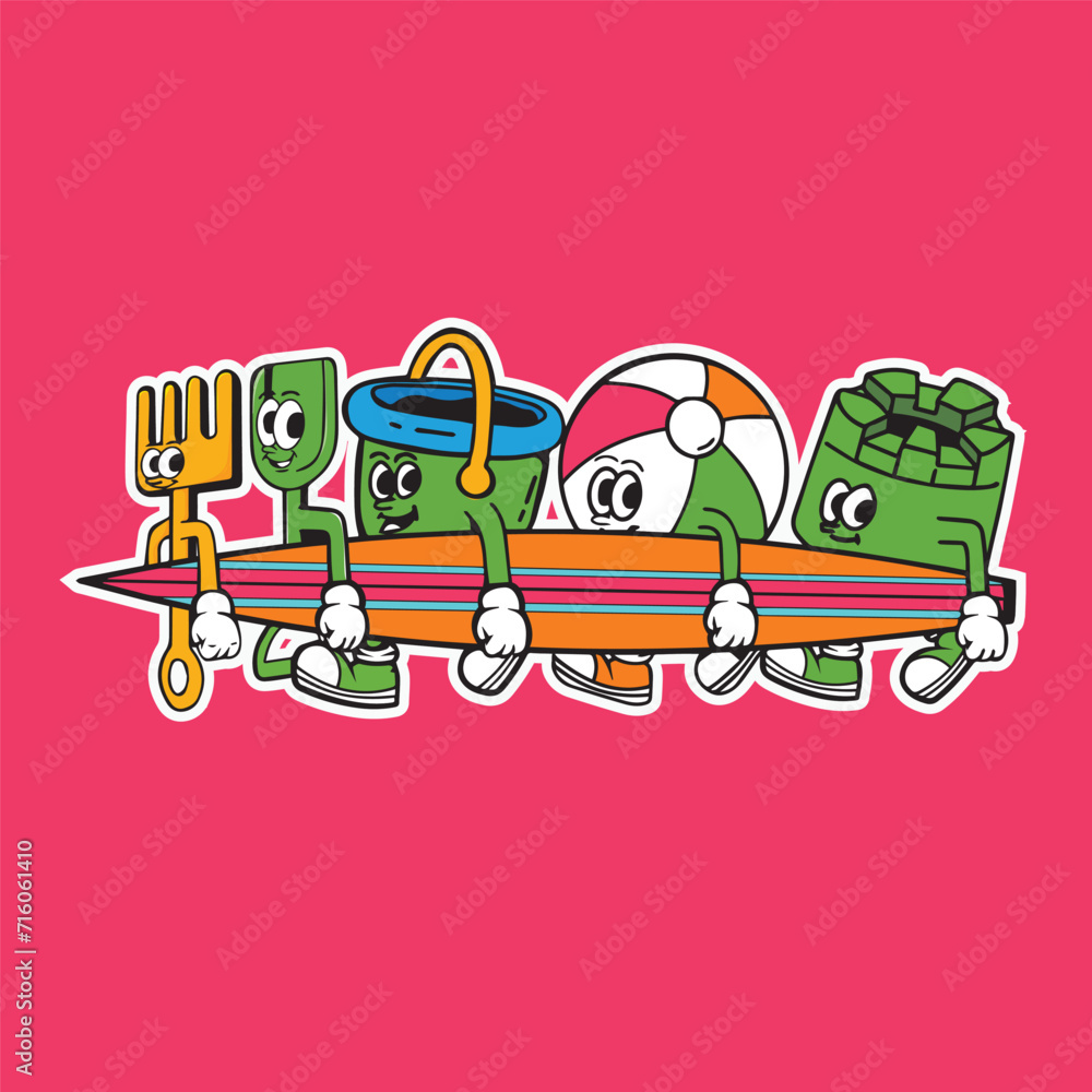 illustration of fun beach toys illustration of fun beach toys