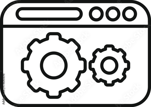 Website data search icon outline vector. Digital chart. Global seo