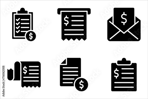 Invoice line icon set. Payment and bill invoice. Order symbol concept. vector illustration on white background
