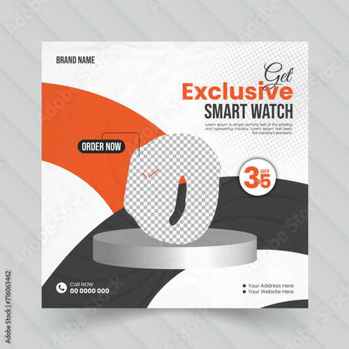 Watch social media post template design