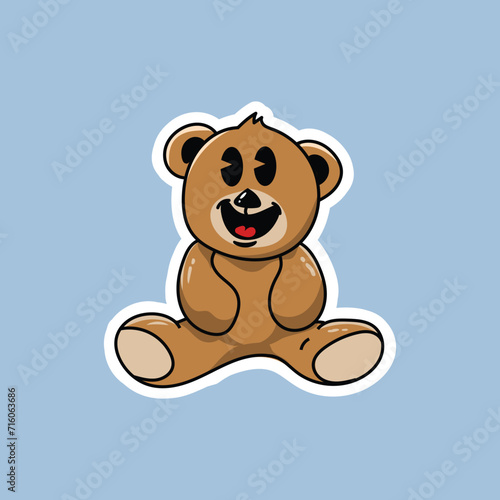 Cute bear character design suitable for stickers or printed on t-shirts