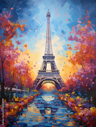 Eiffel Tower art painting © toomi123