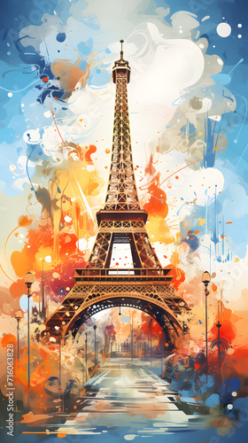 Abstract illustration of Eiffel Tower