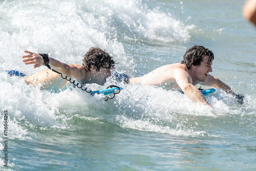 surfing on the beach in hawaii 