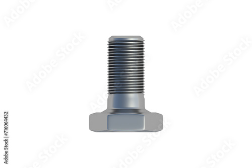 Bolt isolated on white background. Workshop equipment. Top view. 3d render