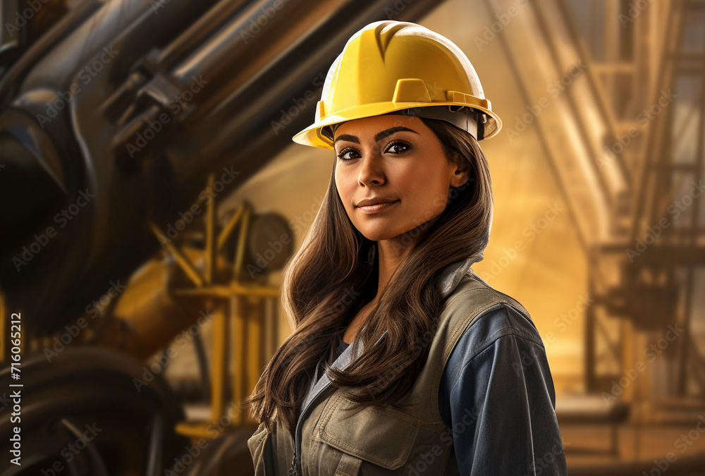 Renewable Energy Pioneer: Female Engineer at Work, Generative AI Renewable Energy Pioneer: Female Engineer at Work, Generative AI