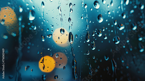 "窓辺の幻想: 雨滴が織り成す抽象的な美"