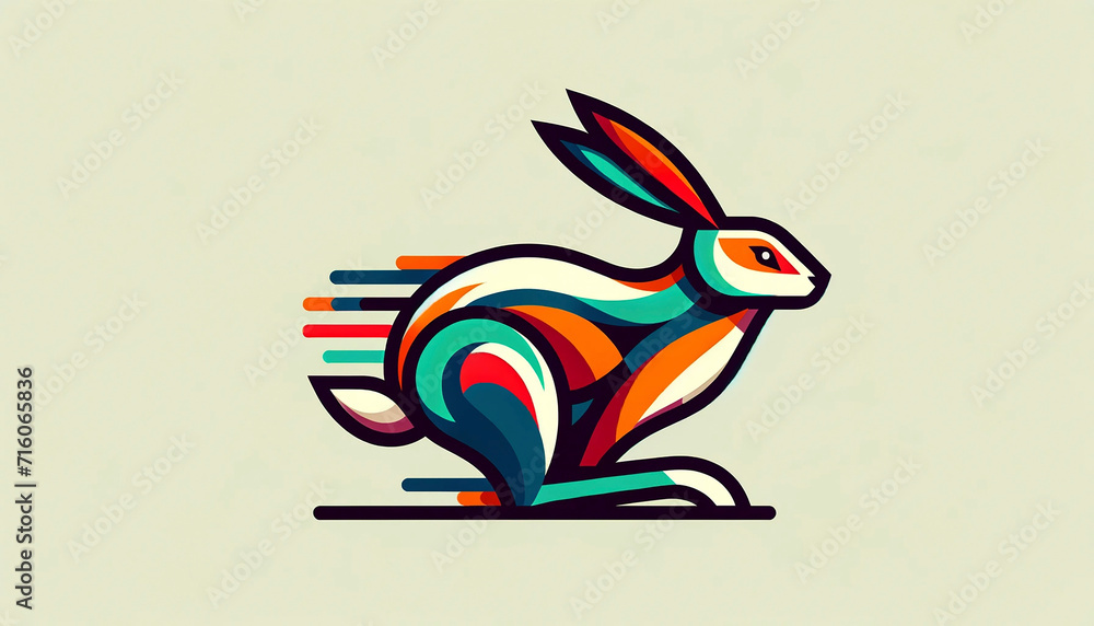 Obraz premium fast rabbit illustration
