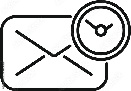 Send late mail icon outline vector. Home last work. Online business care