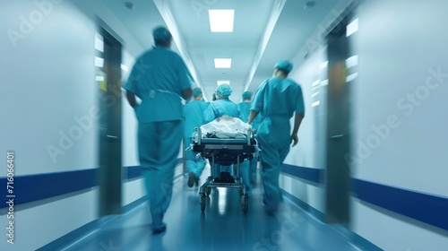 Group of Emergency Room Doctors Rushing Down Hospital Corridor to Save Generative AI © Johnathan