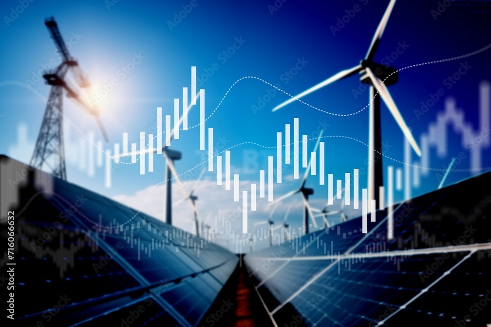 Obraz premium Green energy electricity prices, window turbine