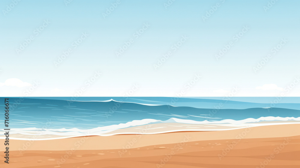 Sunny Sea Bliss: Beach, Sea, Summer, Sand, Nature, Blue, Water, Landscape, Illustration, Sky, Background Sunny Sea Bliss: Beach, Sea, Summer, Sand, Nature, Blue, Water, Landscape, Illustration, Sky, Background